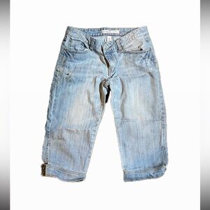 Ecko Red EckoUnltd Y2K Light wash low-rise Capris Jeans Shorts - Juniors 5